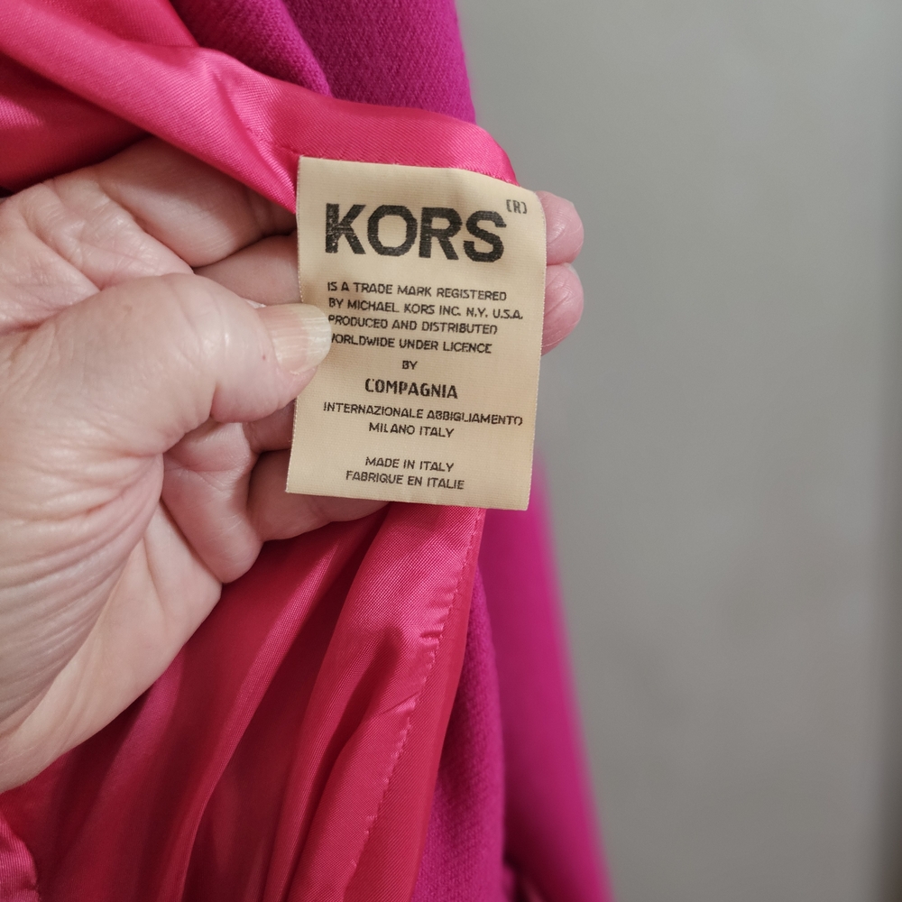 Kors Pink Double-Breasted Wool Blazer - Picture 3 of 5